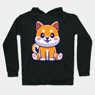 Cute Shiba Inu Sitting Cartoon Hoodie